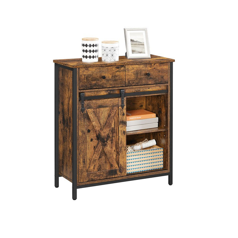 SEGENN Turin Industriële Side Cabinet met Lade – Voor Hal, Slaapkamer of Woonkamer-Opbergkast met Lade – Industrieel en Stijlvol-Stoer en Functioneel