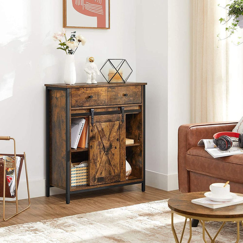 SEGENN Turin Industriële Side Cabinet met Lade – Voor Hal, Slaapkamer of Woonkamer-Opbergkast met Lade – Industrieel en Stijlvol-Stoer en Functioneel