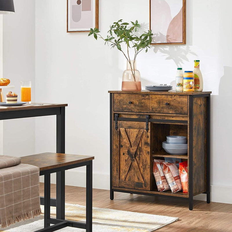 SEGENN Turin Industriële Side Cabinet met Lade – Voor Hal, Slaapkamer of Woonkamer-Opbergkast met Lade – Industrieel en Stijlvol-Stoer en Functioneel