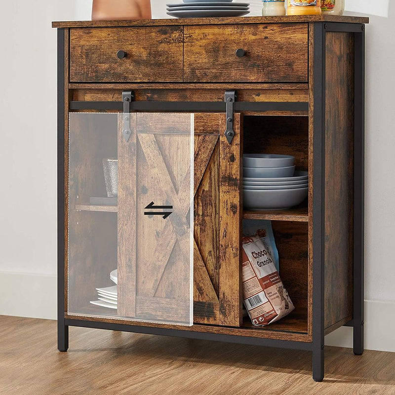 SEGENN Turin Industriële Side Cabinet met Lade – Voor Hal, Slaapkamer of Woonkamer-Opbergkast met Lade – Industrieel en Stijlvol-Stoer en Functioneel