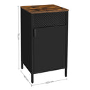 Segenn Maison Nachtkastje Zijkastdeur met magneet Verstelbare planken Slaapkamer Woonkamer Stalen frame Industriële stijl Vintage Bruin