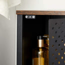 Segenn Maison Nachtkastje Zijkastdeur met magneet Verstelbare planken Slaapkamer Woonkamer Stalen frame Industriële stijl Vintage Bruin