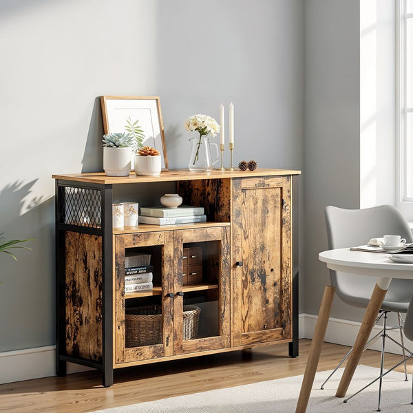 SEGENN Salero Dressoir met 3 Deuren – Opbergkast voor Keuken of Woonkamer-Veel Opbergruimte