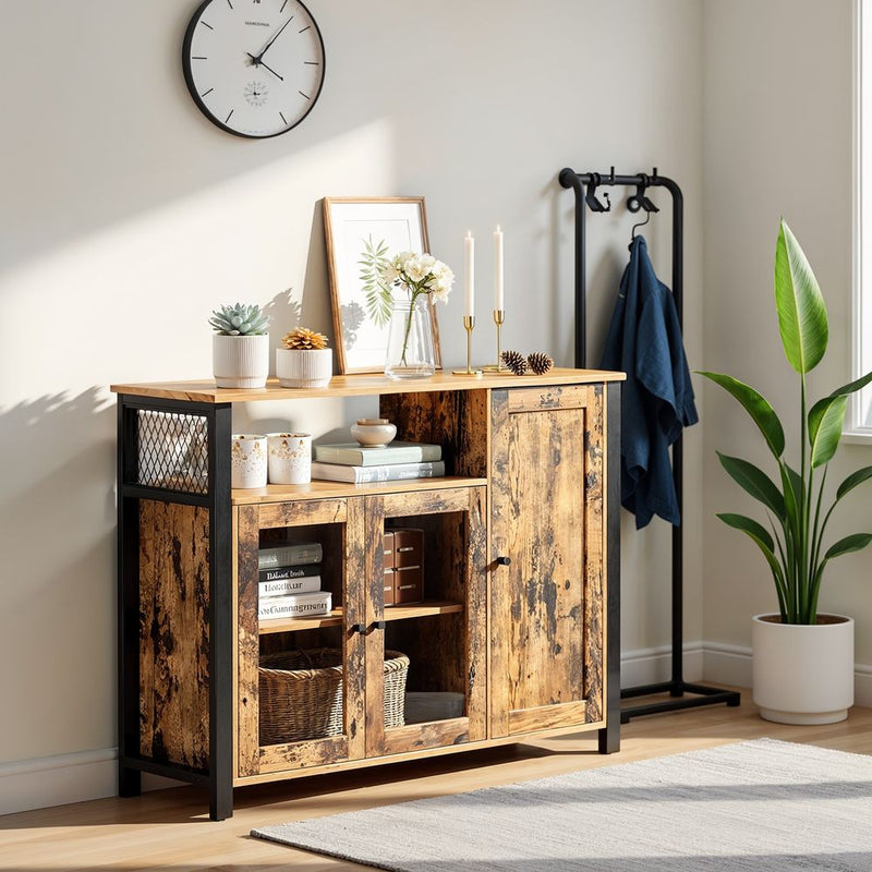 SEGENN Salero Dressoir met 3 Deuren – Opbergkast voor Keuken of Woonkamer-Veel Opbergruimte