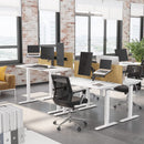 Segenn's XXL Zit sta bureau - Zit-sta Elektrisch Bureau - In Hoogte Verstelbaar - Bureaustandaard - Tafelonderstel met Motor - 140 x 70 x (73-114) cm - Staal - Wit