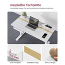 Segenn's zit sta bureau - zit sta bureau elektrisch met wielen - memoryfunctie met 4 hoogtes - traploos verstelbaar - WIT - 60 x 120 cm