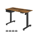 Segenn's zit sta bureau - zit sta bureau elektrisch met wielen - memoryfunctie met 4 hoogtes - traploos verstelbaar - vintage bruin-zwart - 60 x 120 cm