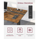 Segenn's zit sta bureau - zit sta bureau elektrisch met wielen - memoryfunctie met 4 hoogtes - traploos verstelbaar - vintage bruin-zwart - 60 x 120 cm