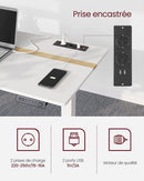 Segenn's Zit-sta bureau - Hoogteverstelbaar bureau elektrisch, bureaublad 60 x 140 cm, traploos verstelbaar, memoryfunctie met 4 hoogtes, wit