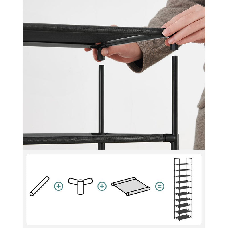 SEGENN Ravenna Hoog Schoenenrek met 10 Niveaus – Lichtgewicht & Compact-Slim & Stijlvol – Schoenenrek met 10 Verdiepingen