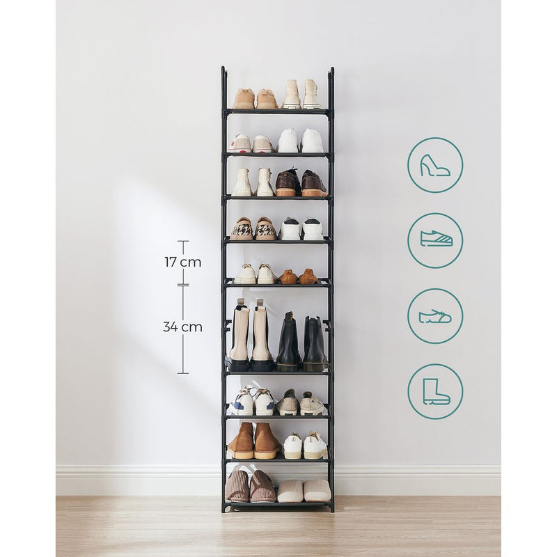 SEGENN Ravenna Hoog Schoenenrek met 10 Niveaus – Lichtgewicht & Compact-Slim & Stijlvol – Schoenenrek met 10 Verdiepingen