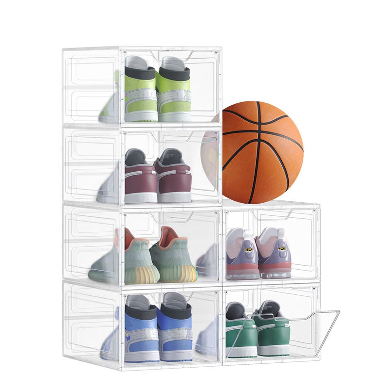 SEGENN Verona Schoenendoos Transparant 6 Schuhboxen – Wit – Opbergbox voor Schoenen-ShoeDisplay – Witte Opbergbox met Transparant Front