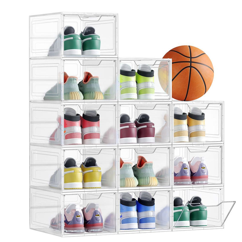 SEGENN Matera StyleStack – Transparante Witte 12 Schoenendoos voor Show & Opslag-Opbergdoos Schoenen