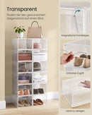 SEGENN Matera StyleStack – Transparante Witte 12 Schoenendoos voor Show & Opslag-Opbergdoos Schoenen