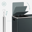 Segenn Prullenbak 60 Liter Grijs (2x30L) – Dubbele Afvalemmer voor Afvalscheiding