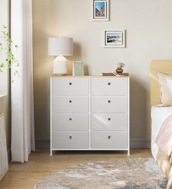 Segenn's Modena Opbergkast met metalen frame voor woonkamer crème-wit-eiken-Stijlvolle Opbergkast