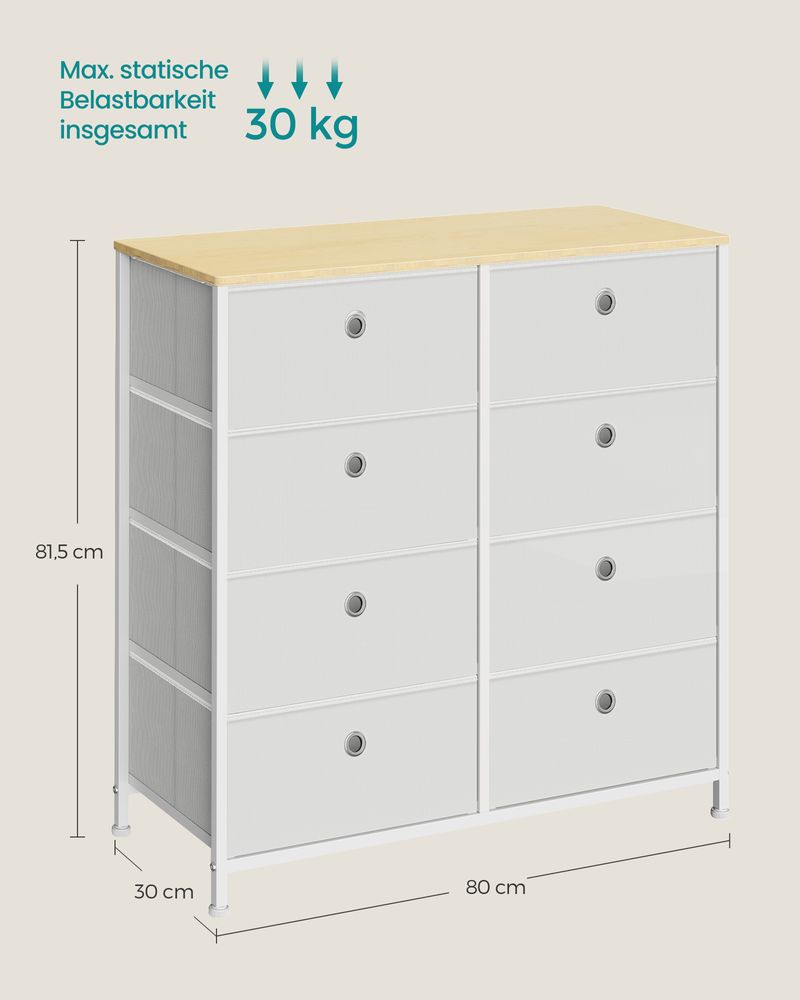Segenn's Modena Opbergkast met metalen frame voor woonkamer crème-wit-eiken-Stijlvolle Opbergkast