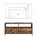 Segenn's TV-kast - tv-toestel voor 55 inch tv woonkamer met 2 laden - 2 opbergplanken - stalen frame - industriële stijl - rustiek bruin en zwart - 120 x 40 x 50 cm