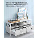 Segenn's TV-kast - tv-meubel - tv kast wit voor 55 inch tv woonkamer met 2 laden - 2 opbergplanken - Wit - 120 x 40 x 50 cm