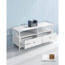 Segenn's TV-kast - tv-meubel - tv kast wit voor 55 inch tv woonkamer met 2 laden - 2 opbergplanken - Wit - 120 x 40 x 50 cm
