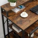 Segenn's Oxford Bureau - Hoekbureau - Met trolley - Industrieel - Werktafel - Computerbureau - Zwart - Bruin 118 x 60 x 89 cm