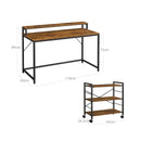 Segenn's Oxford Bureau - Hoekbureau - Met trolley - Industrieel - Werktafel - Computerbureau - Zwart - Bruin 118 x 60 x 89 cm