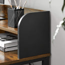 Segenn's Computerbureau, bureau met monitorstandaard, gat voor kabels, kantoorset, trolley met 3 lagen, stalen frame, industriële stijl, vintage bruin-zwart, 118 x 60 x 100 cm (L x B x H)