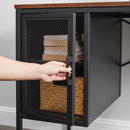 Segenn's Whales Bureau - Werktafel - Computerbureau - Bureaus - computertafel - bureau met gaasdeur en verstelbare plank - industrieel bureau- vintage bruin-zwart