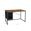 Segenn's Whales Bureau - Werktafel - Computerbureau - Bureaus - computertafel - bureau met gaasdeur en verstelbare plank - industrieel bureau- vintage bruin-zwart