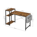 Segenn's Finlay Bureau - Met verstelbare plank - Met Zijvak - Industrieel - Vintage Bruin-Zwart 110 x 50 x 90 cm