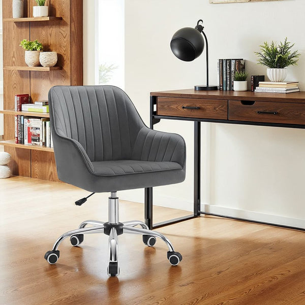 SEGENN Lecce Draaibare Bureaustoel met Velvet Bekleding en Comfortabel Schuimkussen-Ergonomische Velvet Draaistoel met Schuimgevulde Zitting