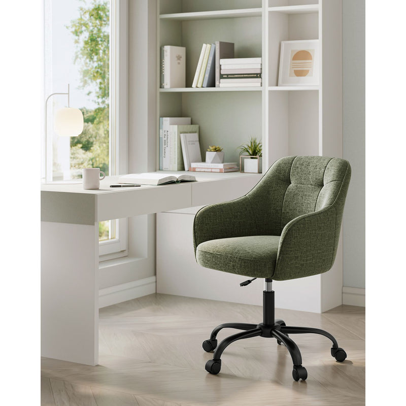 Segenn's bureaustoel - draaistoel - bureaustoel in hoogte verstelbaar - tot 110 kg belastbaar - ademende stof - voor werkkamer - slaapkamer - groen