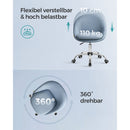 SEGENN Genoa Ergonomisch Draaistoel – Blauw – Voor Thuis of Kantoor-Verstelbaar & Comfortabel