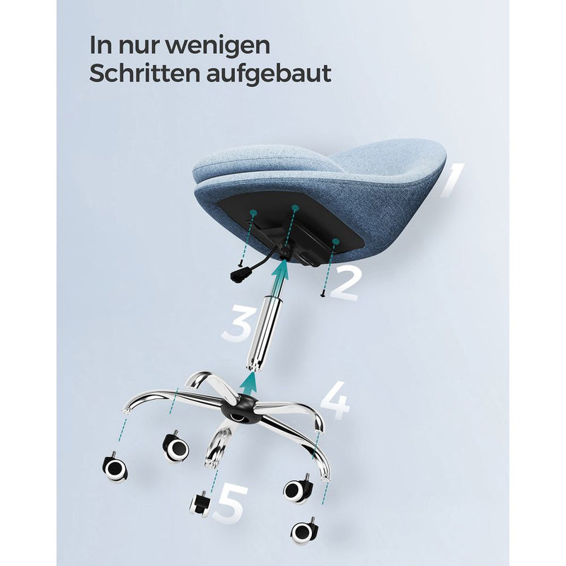 SEGENN Genoa Ergonomisch Draaistoel – Blauw – Voor Thuis of Kantoor-Verstelbaar & Comfortabel