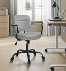 SEGENN Livorno Stijlvolle Bureaustoel – Kunstleer Duifgrijs met Armsteunen-PU Bureaustoel Duifgrijs