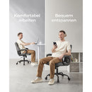 Segenn Bureaustoel - ergonomische bureaustoel - computerstoel - draaistoel - kantelfunctie - in hoogte verstelbaar - gevoerde armleuningen - polyurethaan oppervlak - Grijs