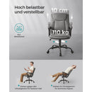 Segenn Bureaustoel - ergonomische bureaustoel - computerstoel - draaistoel - kantelfunctie - in hoogte verstelbaar - gevoerde armleuningen - polyurethaan oppervlak - Grijs