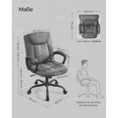 Segenn Bureaustoel - ergonomische bureaustoel - computerstoel - draaistoel - kantelfunctie - in hoogte verstelbaar - gevoerde armleuningen - polyurethaan oppervlak - Grijs