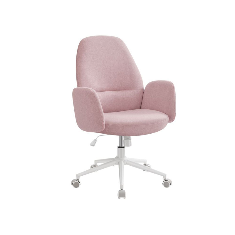 SEGENN Padua Pastelroze Draaistoel met Armleuningen – Ergonomisch & Verstelbaar-In Hoogte Verstelbare Bureaustoel-Comfortabel Design