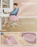 SEGENN Padua Pastelroze Draaistoel met Armleuningen – Ergonomisch & Verstelbaar-In Hoogte Verstelbare Bureaustoel-Comfortabel Design