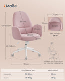 SEGENN Padua Pastelroze Draaistoel met Armleuningen – Ergonomisch & Verstelbaar-In Hoogte Verstelbare Bureaustoel-Comfortabel Design
