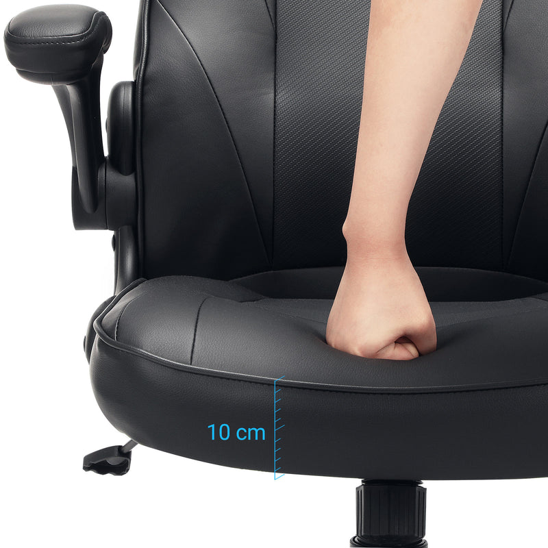Segenn's bureaustoel - ergonomische bureaustoel - computerstoel - in hoogte verstelbaar - belastbaar tot 150 kg - PU-kunstleer - zwart
