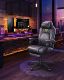 SEGENN Livorno Gamingstoel met Verstelbare Hoogte, Voetsteun en Hoofdsteun – Zwart-Comfort Gaming Chair – Inktzwart met Verstelbare Hoogte, Voetsteun en Kussensteun