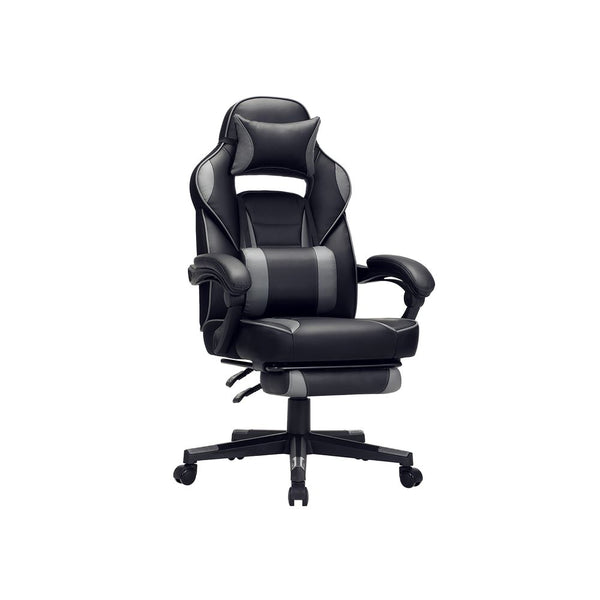SEGENN Modena Verstelbare Gamingstoel – Zwart/Grijs met Hoofdsteun & Lendensteun-Design met Luxe Afwerking