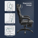 Segenn's Gaming Stoel - Bureaustoel met Voetensteun - Bureaustoel - Ergonomisch Design - Verstelbare Hoofdsteun - Lendensteun - Belastbaar tot 150 kg - Zwart-Grijs