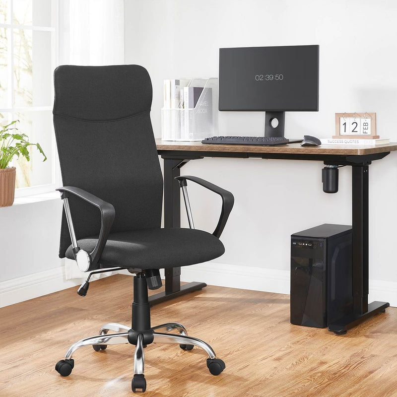 SEGENN Salerno Ergonomische Zwarte Bureaustoel met Comfortabele Zitting en Rugleuning