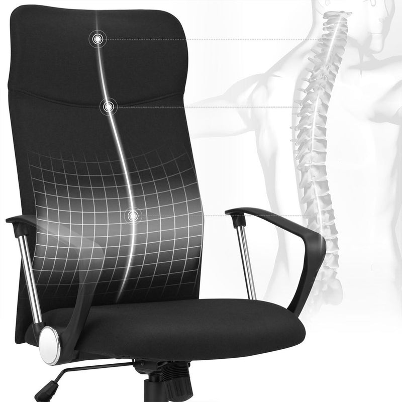 SEGENN Salerno Ergonomische Zwarte Bureaustoel met Comfortabele Zitting en Rugleuning