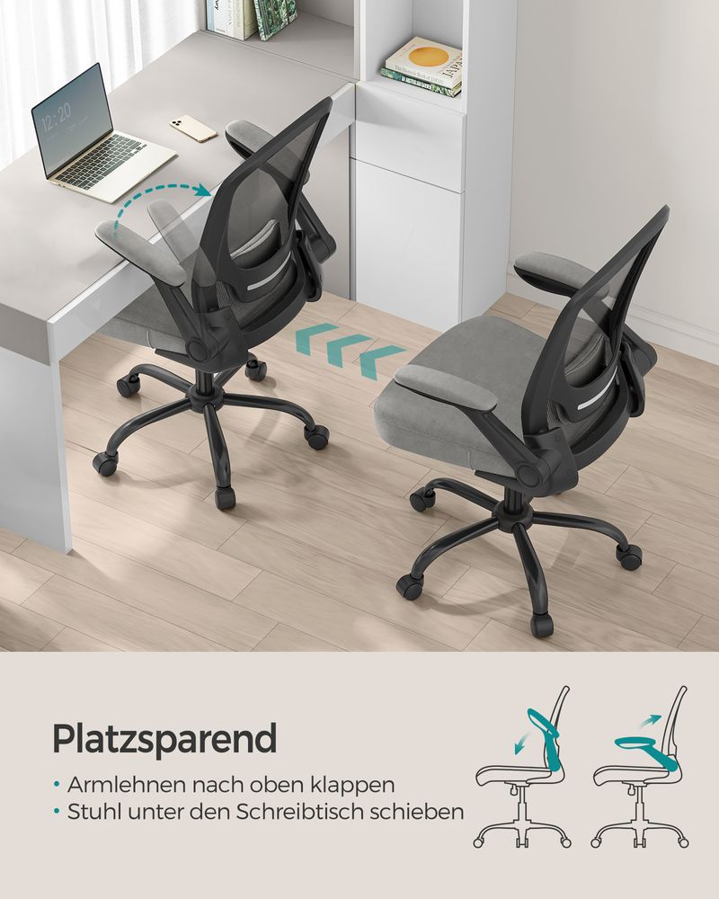 SEGENN Palermo Stijlvolle Duifgrijze Bureaustoel – Ergonomisch, Met Rocking Mechanisme en Comfortabele Armsteunen