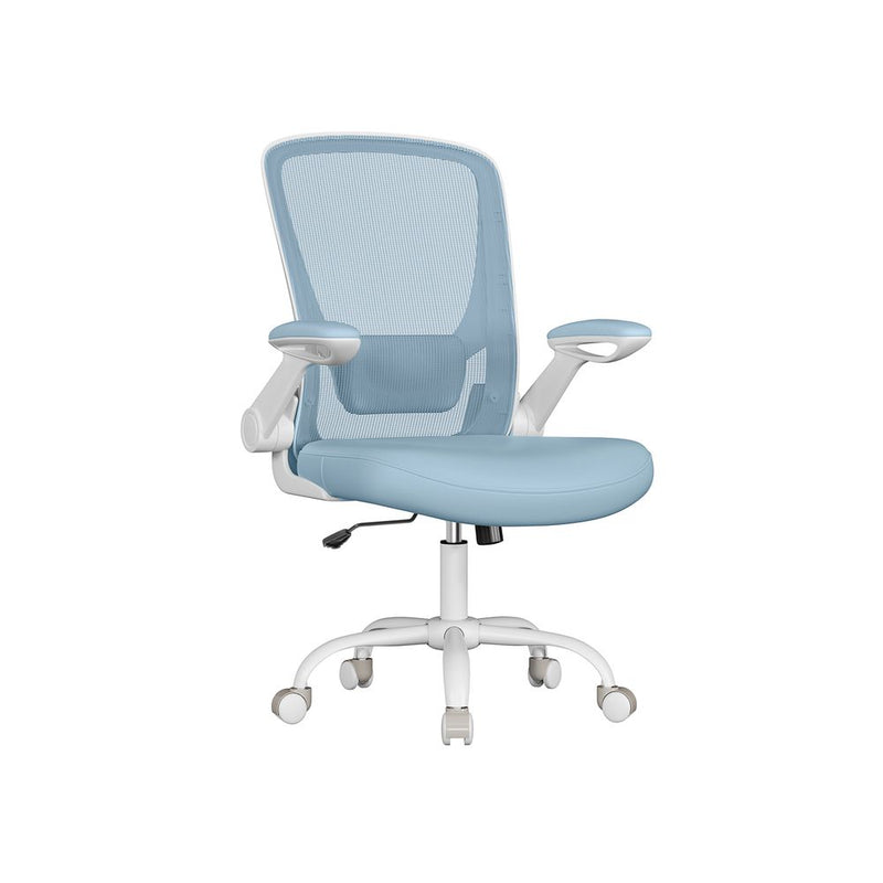 SEGENN Perugia Ergonomische Bureaustoel met Opklapbare Armleuningen – Mistblauw Comfort-Rugondersteuning