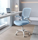 SEGENN Perugia Ergonomische Bureaustoel met Opklapbare Armleuningen – Mistblauw Comfort-Rugondersteuning